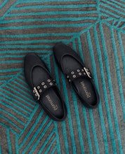 Vilma black leather flat ballerinas