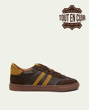 BASKETS SPORT CUIR BLANC ET BEIGE LONDRES