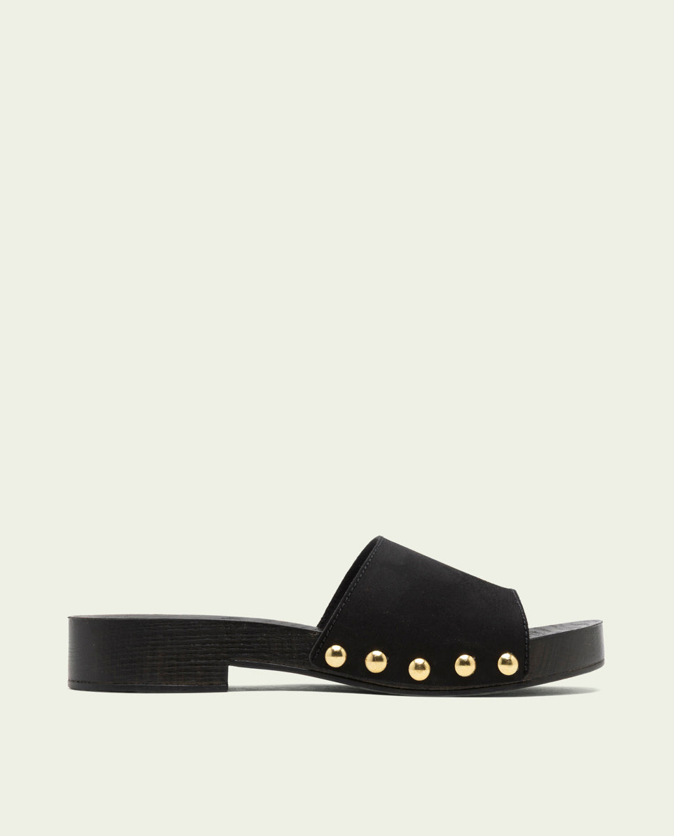 SANDALES EN CUIR À TALONS VALERIA NOIR