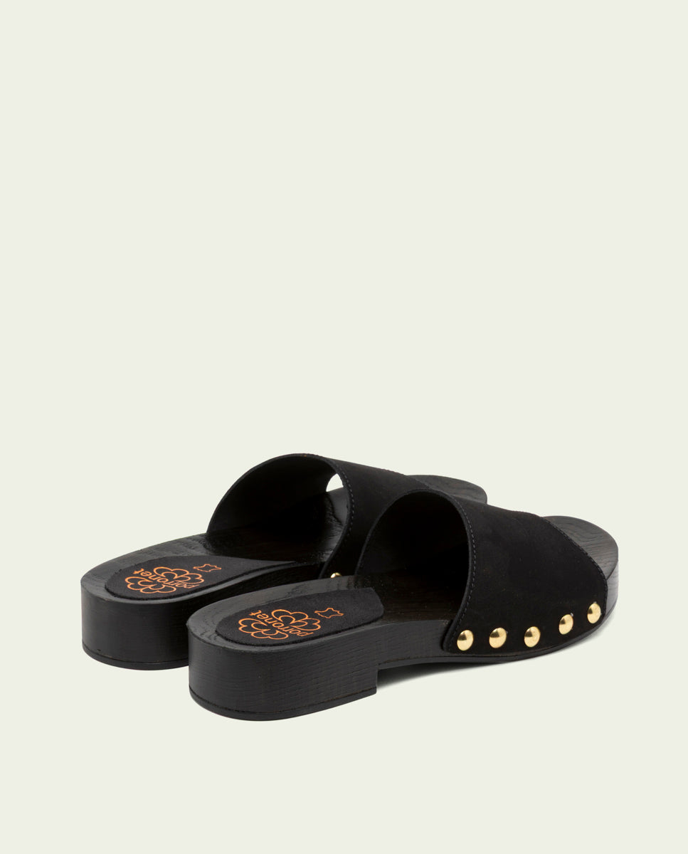 SANDALES EN CUIR À TALONS VALERIA NOIR