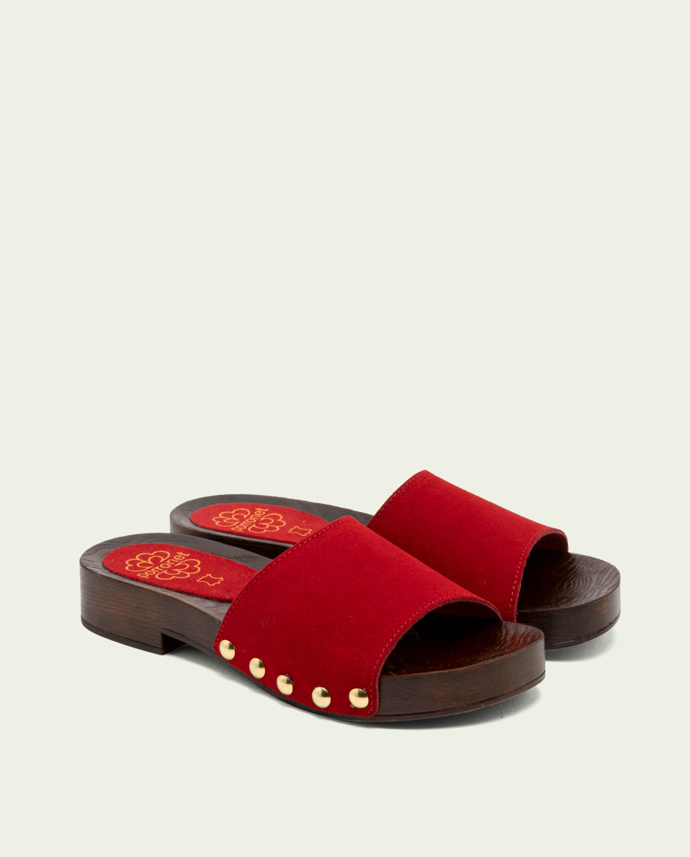 SANDALES EN CUIR À TALONS VALERIA ROUGE