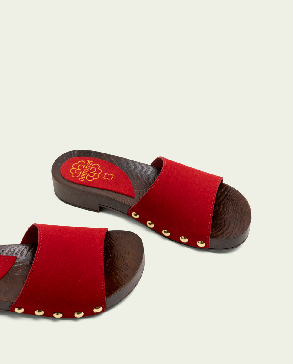 SANDALES EN CUIR À TALONS VALERIA ROUGE