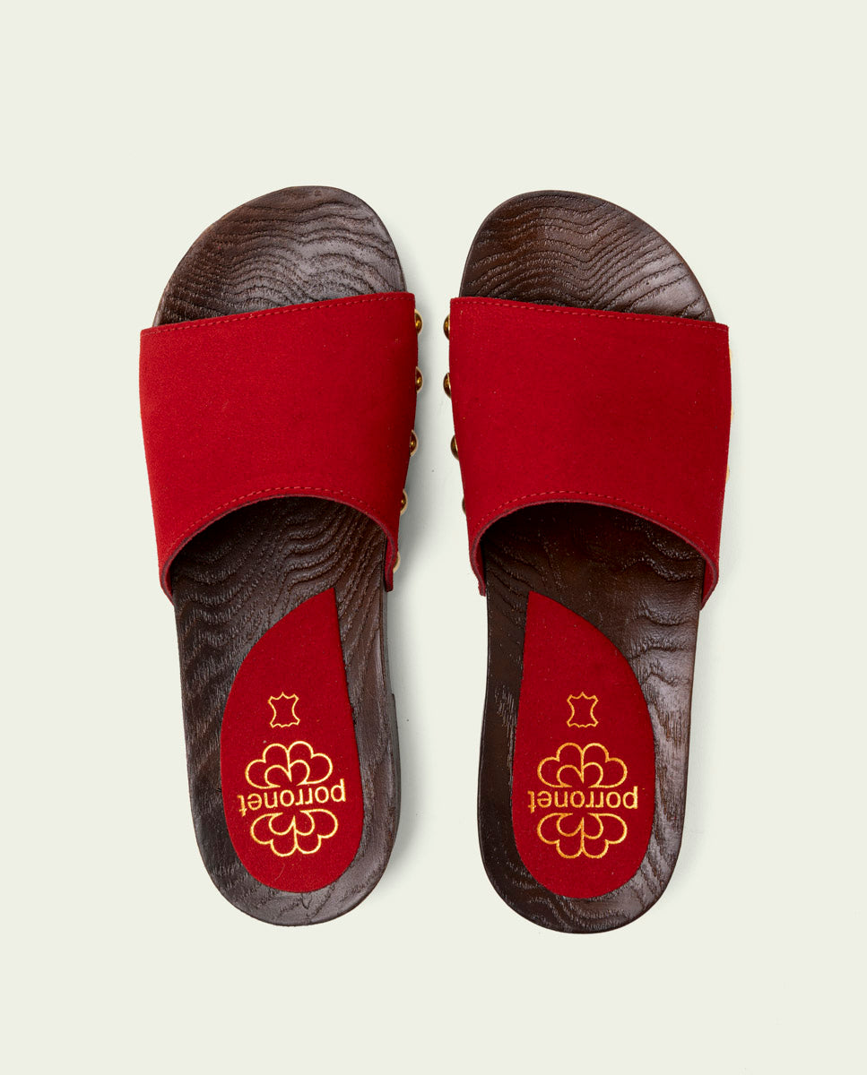 SANDALES EN CUIR À TALONS VALERIA ROUGE
