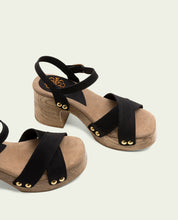 SANDALES À TALONS EN CUIR VANESA NOIR