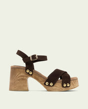 SANDALES À TALONS EN CUIR VANESA COULEUR MOKA