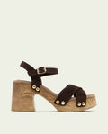 SANDALES À TALONS EN CUIR VANESA COULEUR MOKA