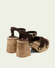 SANDALES À TALONS EN CUIR VANESA COULEUR MOKA